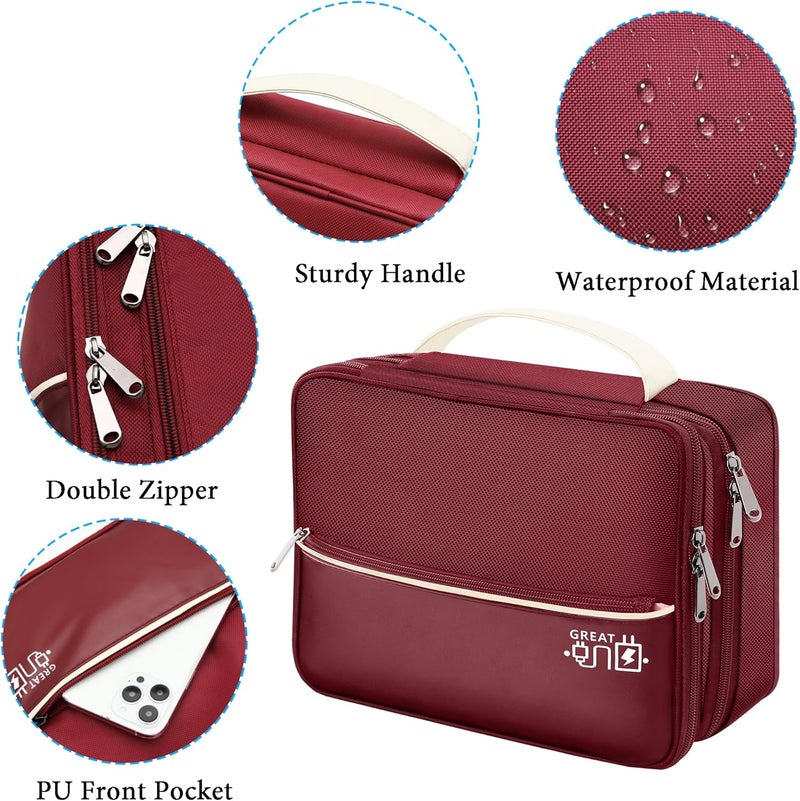 CILLA Electronic Organizer Travel Case, Travel Cord Organizer Case Portable Waterproof Cable Organizer Bag for Charger, Cord, USB, Power Bank, Earphone - Image 3